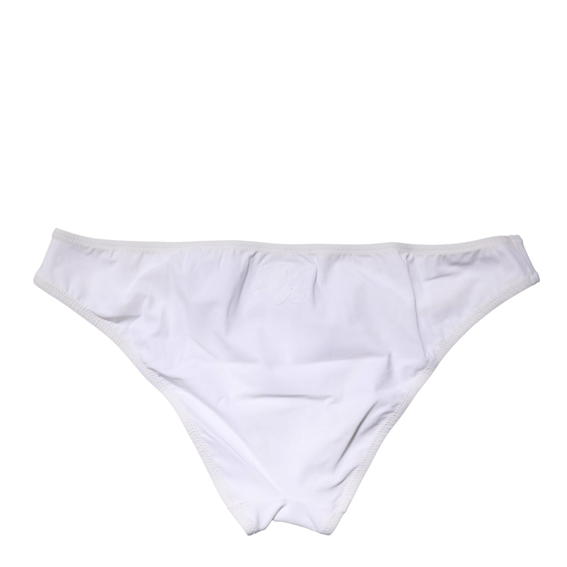 Dolce & Gabbana White Nylon Stretch Mid Waist Brief Panty Underwear
