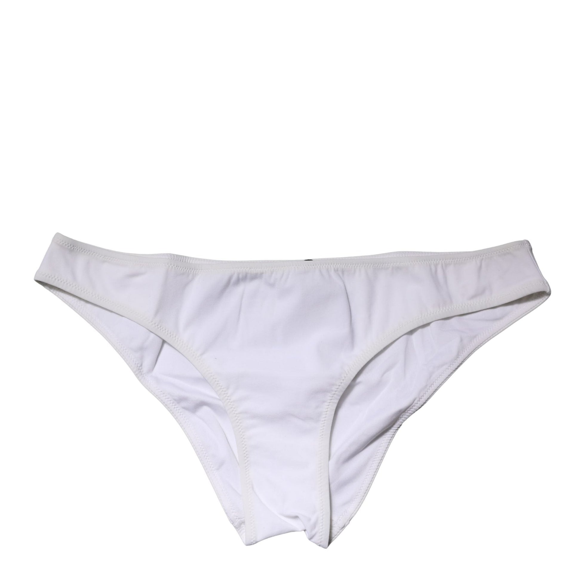 Dolce & Gabbana White Nylon Stretch Mid Waist Brief Panty Underwear