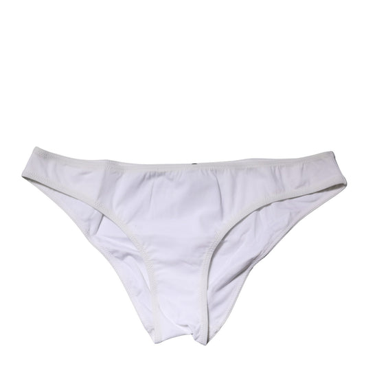 Dolce & Gabbana White Nylon Stretch Mid Waist Brief Panty Underwear
