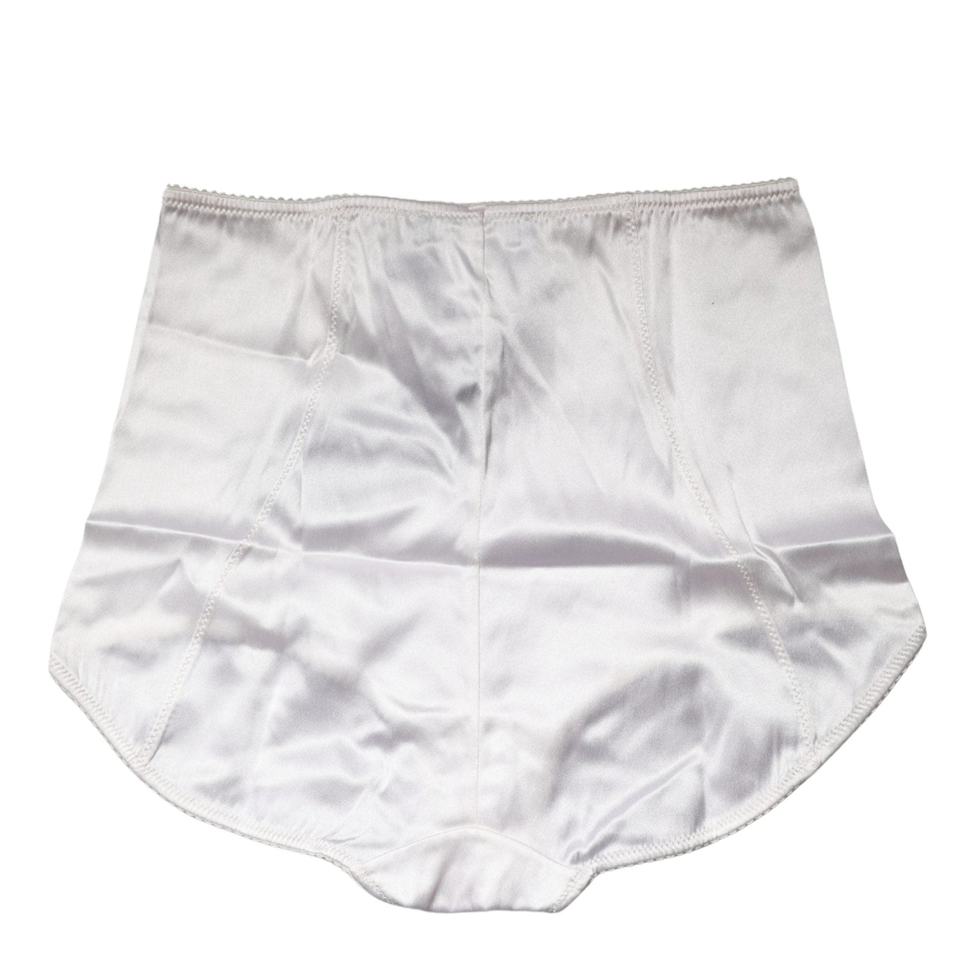 Dolce & Gabbana White Silk Blend High Waist Girdle Panty Underwear