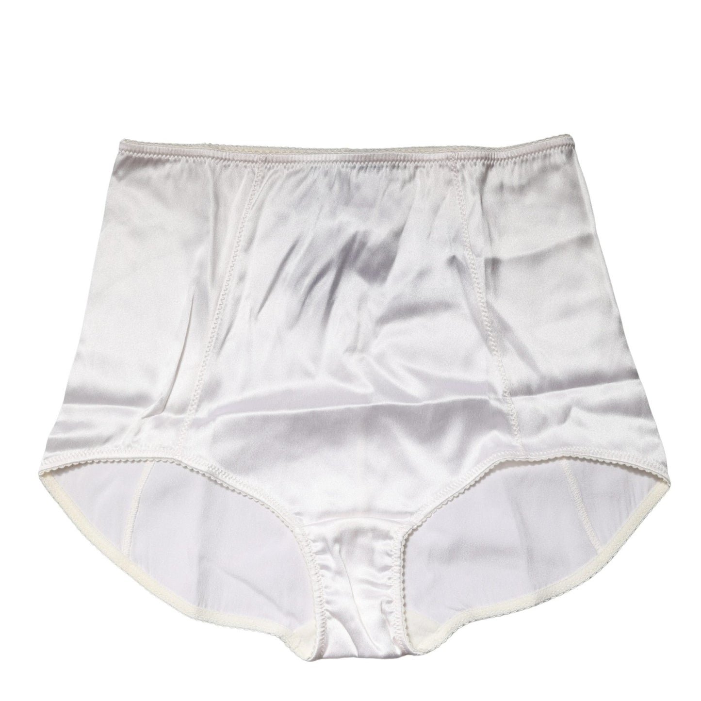 Dolce & Gabbana White Silk Blend High Waist Girdle Panty Underwear