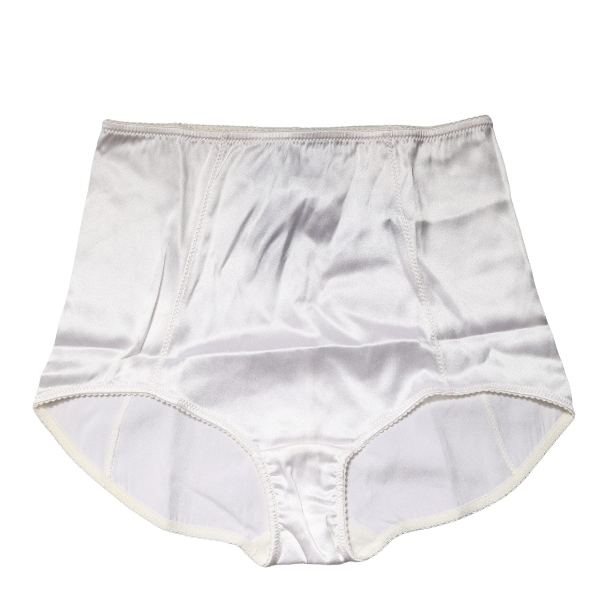 Dolce & Gabbana White Silk Blend High Waist Girdle Panty Underwear