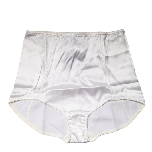 Dolce & Gabbana White Silk Blend High Waist Girdle Panty Underwear