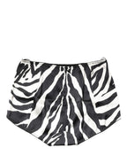 Dolce & Gabbana Black White Zebra High Waist Girdle Panty Underwear - Eljoys Fashion 