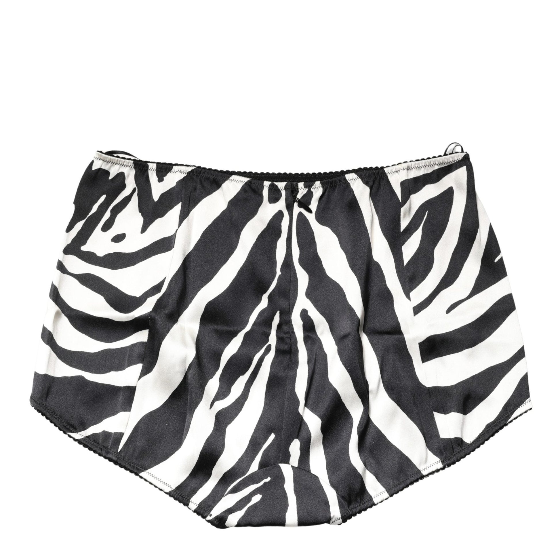 Dolce & Gabbana Black White Zebra High Waist Girdle Panty Underwear