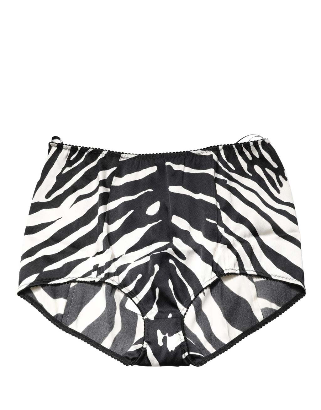 Dolce & Gabbana Black White Zebra High Waist Girdle Panty Underwear - Eljoys Fashion 