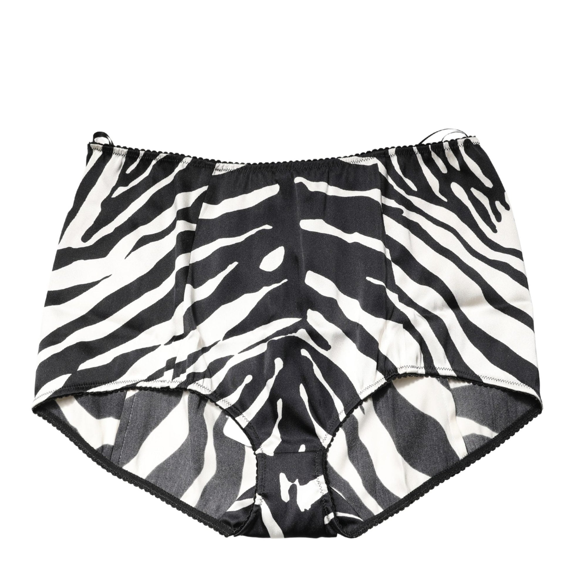 Dolce & Gabbana Black White Zebra High Waist Girdle Panty Underwear