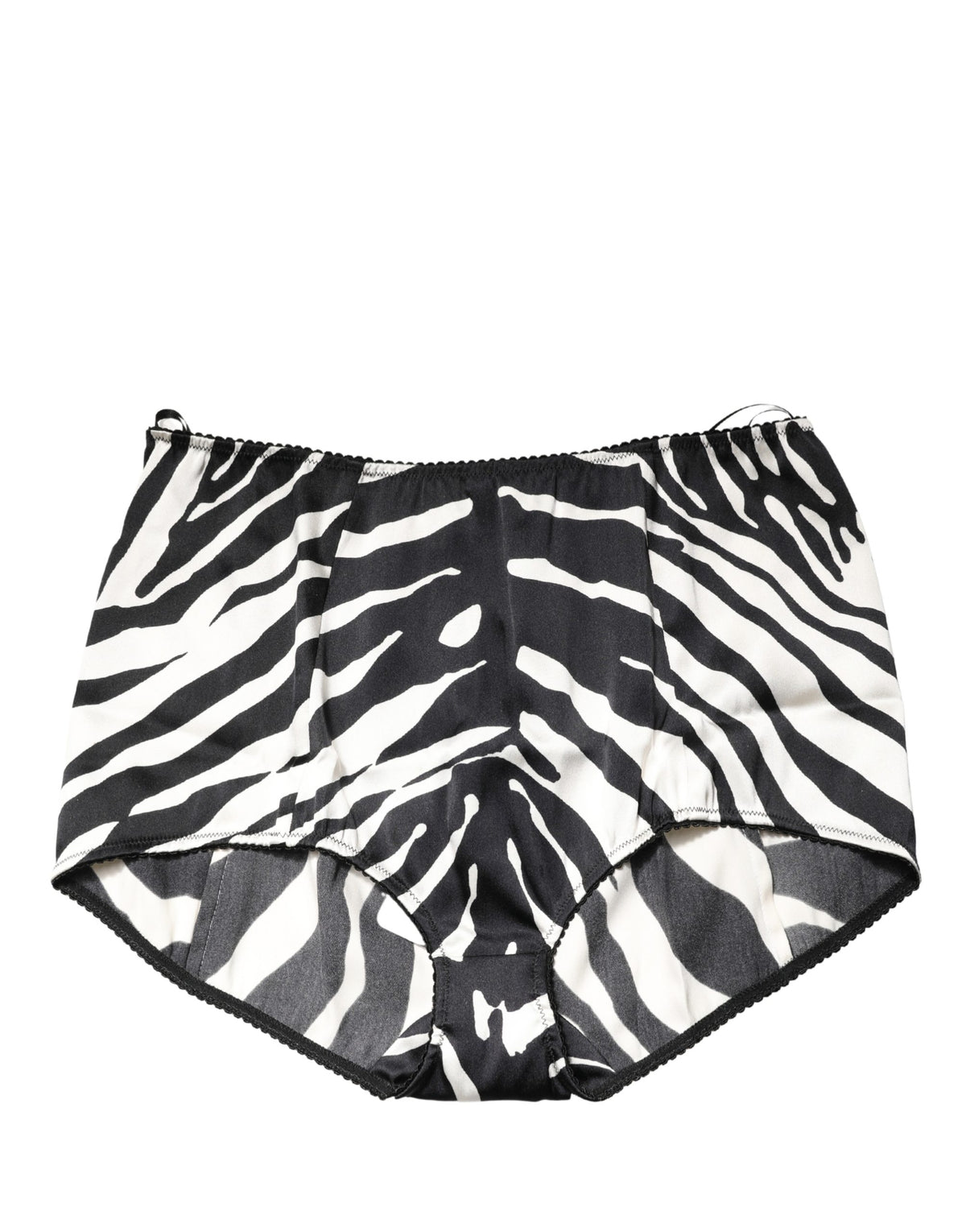 Dolce & Gabbana Black White Zebra High Waist Girdle Panty Underwear - Eljoys Fashion 