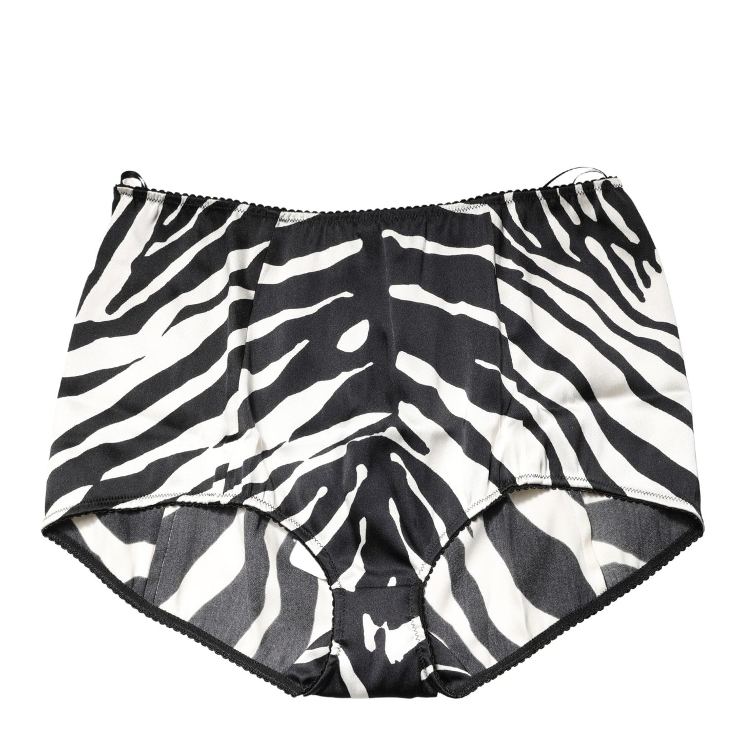 Dolce & Gabbana Black White Zebra High Waist Girdle Panty Underwear