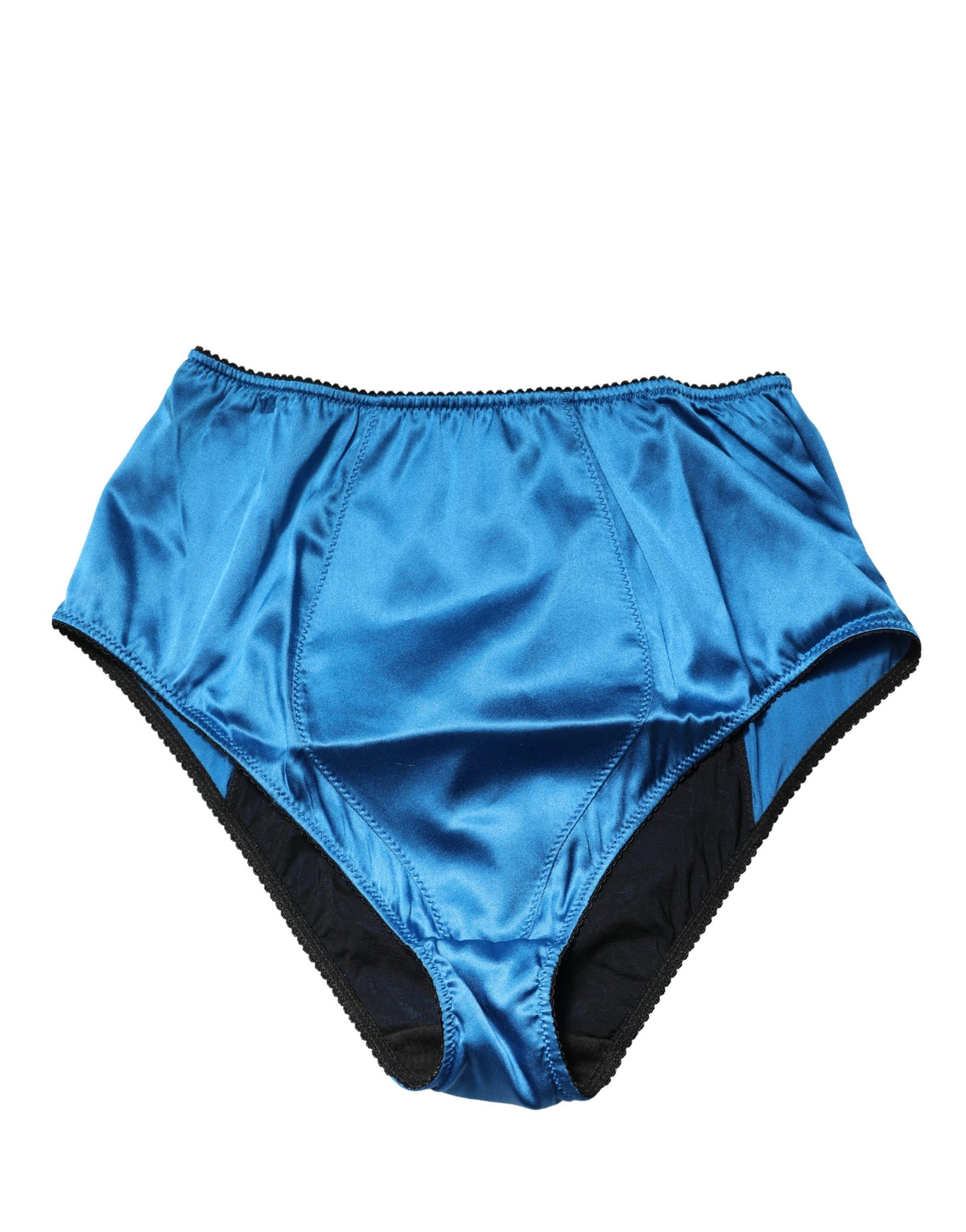 Dolce & Gabbana Blue Silk Blend High Waist Girdle Panty Underwear - Eljoys Fashion 
