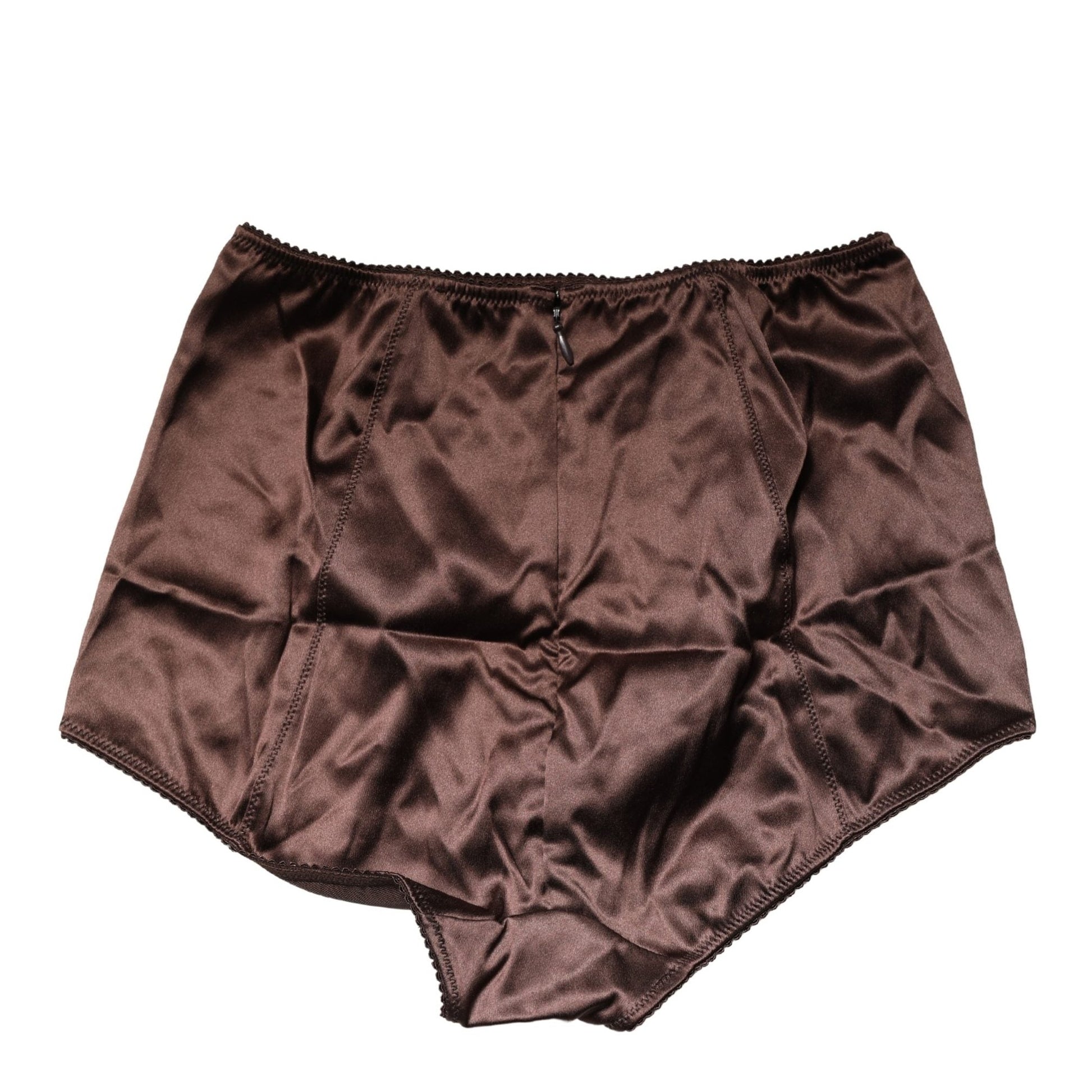 Dolce & Gabbana Brown Silk Blend High Waist Girdle Panty Underwear