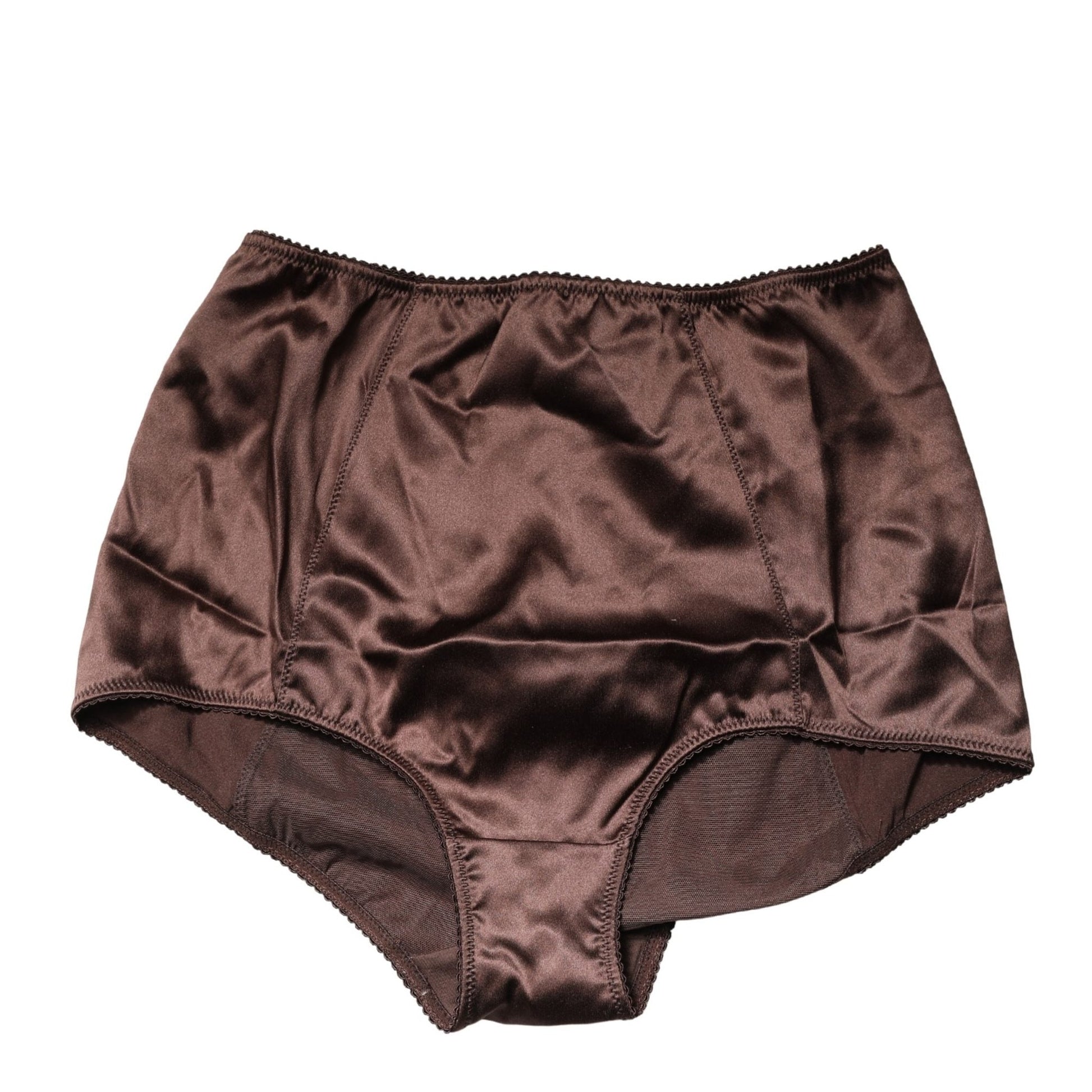Dolce & Gabbana Brown Silk Blend High Waist Girdle Panty Underwear