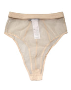 Dolce & Gabbana Beige Silk Blend High Waist Brief Panty Underwear