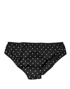 Dolce & Gabbana Black Polka Dots Mid Waist Brief Panty Underwear - Eljoys Fashion 