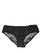 Dolce & Gabbana Black Polka Dots Mid Waist Brief Panty Underwear - Eljoys Fashion 