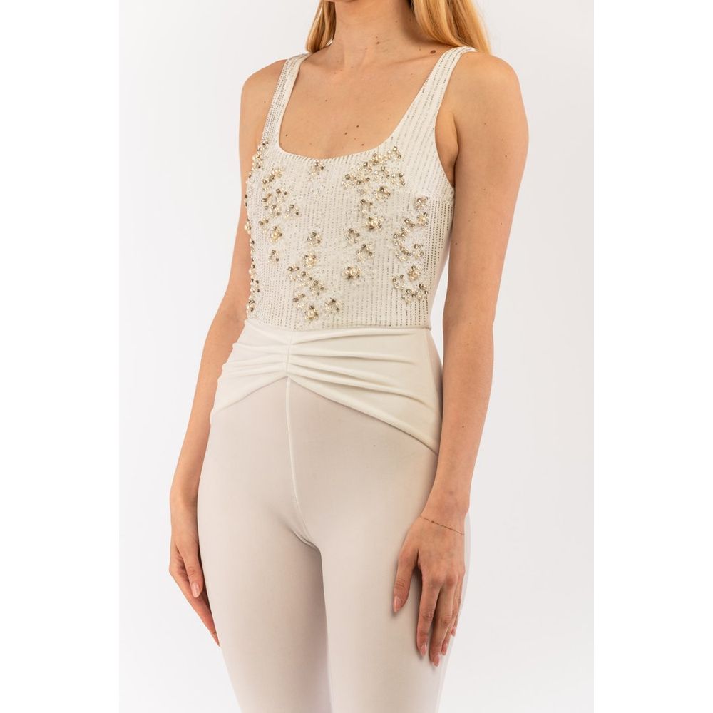 Elisabetta Franchi Beige Polyester Jumpsuit - Eljoys Fashion 