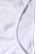 Dolce & Gabbana White Silk Stretch Mid Waist Brief Panty Underwear