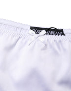 Dolce & Gabbana White Silk Stretch Mid Waist Brief Panty Underwear