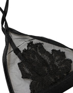 Dolce & Gabbana Black Floral Soft Cup Triangle Bra Underwear - Eljoys Fashion 