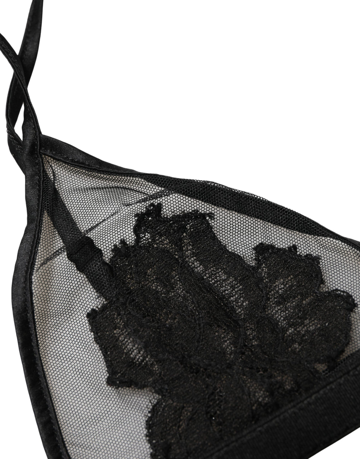 Dolce & Gabbana Black Floral Soft Cup Triangle Bra Underwear - Eljoys Fashion 