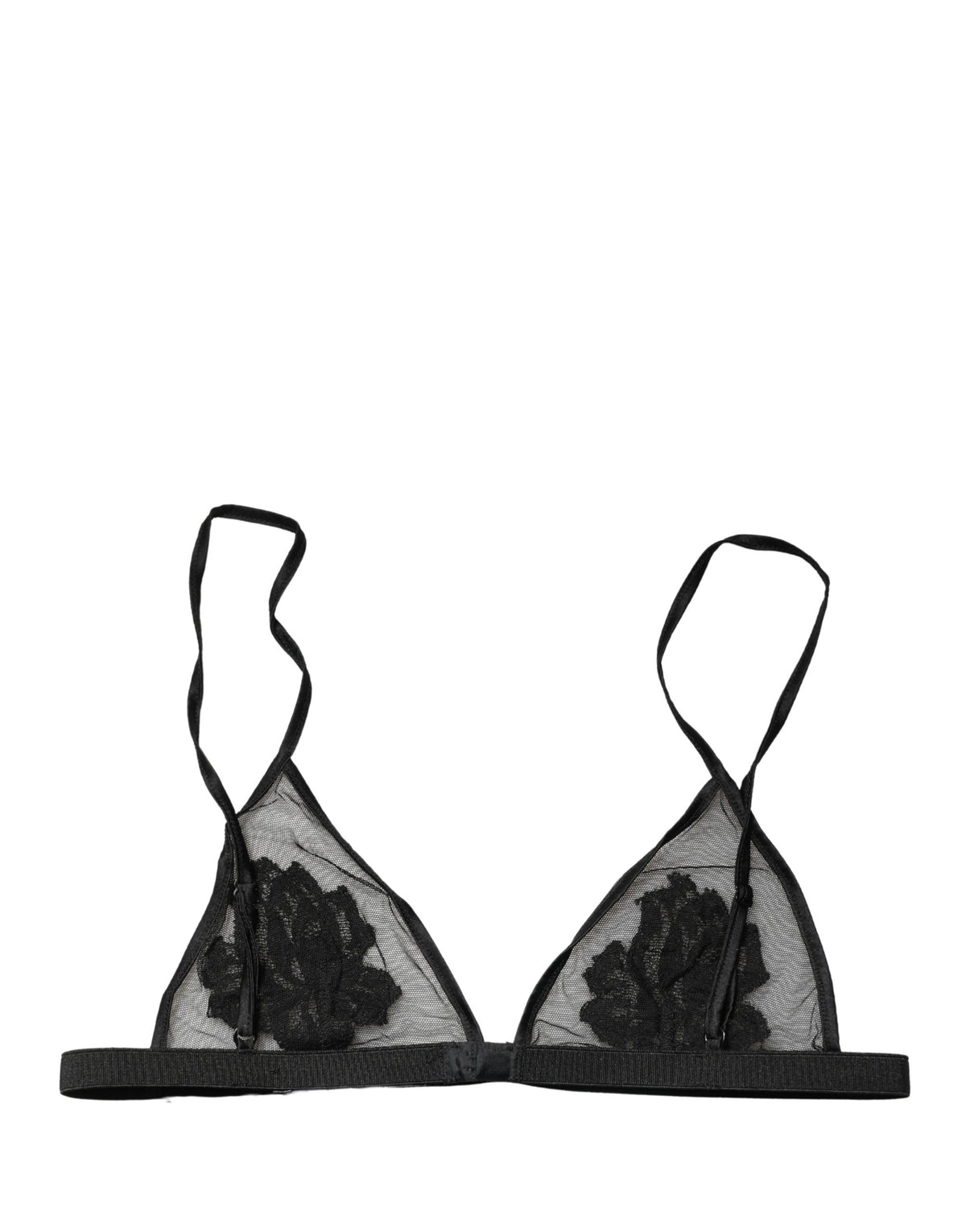 Dolce & Gabbana Black Floral Soft Cup Triangle Bra Underwear - Eljoys Fashion 