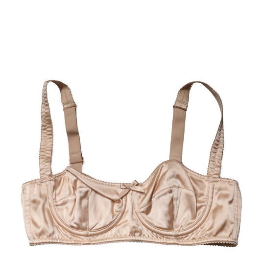 Dolce & Gabbana Beige Semi-Pad Underwire Balconette Bra Underwear