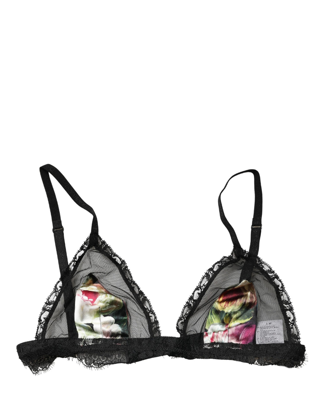 Dolce & Gabbana Black Floral Soft Cup Triangle Bra Underwear - Eljoys Fashion 
