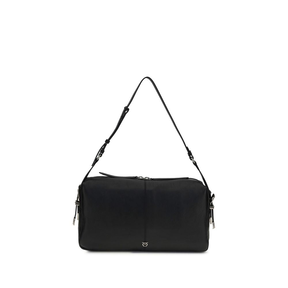 PINKO Black Calf Leather Bos Taurus Shoulder Bag PINKO