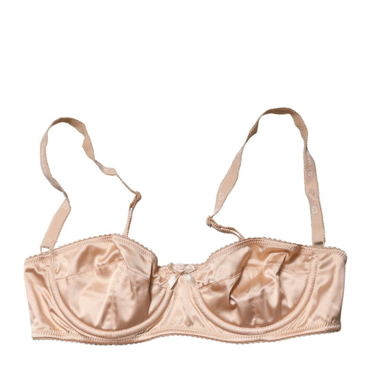 Dolce & Gabbana Beige Semi-Pad Underwire Balconette Bra Underwear