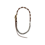 Miu Miu Brown Calf Leather Bos Taurus Necklace Miu Miu