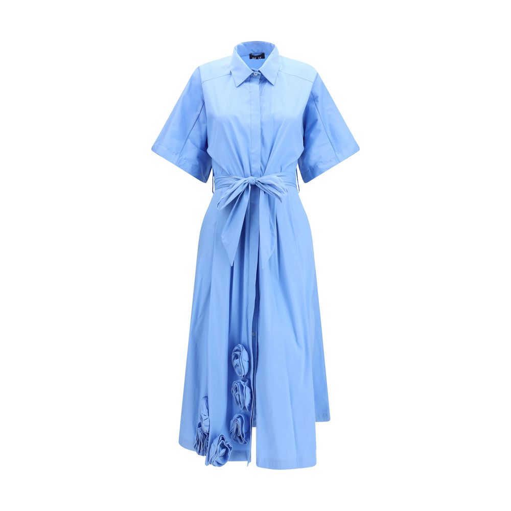 Ella Blue Cotton Casual Dress Ella