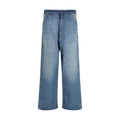Maison Margiela blue cotton relaxed fit jeans with classic five-pocket design and subtle branding details.