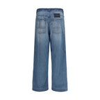 Maison Margiela blue cotton relaxed fit jeans with classic five-pocket design and subtle branding details.
