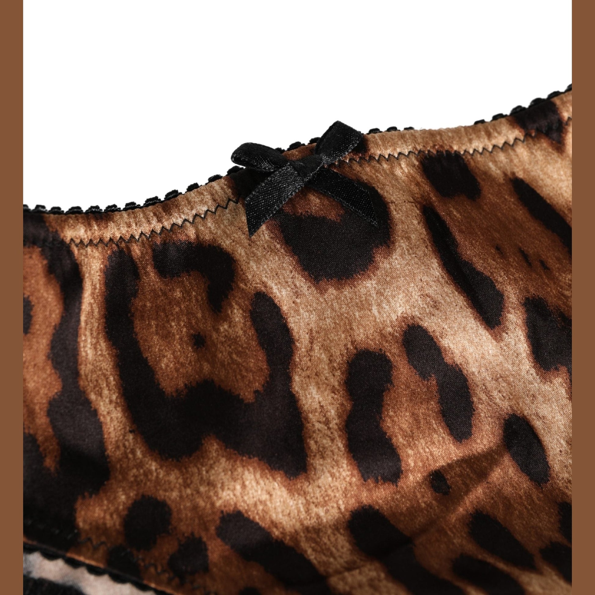 Dolce & Gabbana Black Brown Leopard Mid Waist Brief Panty Underwear