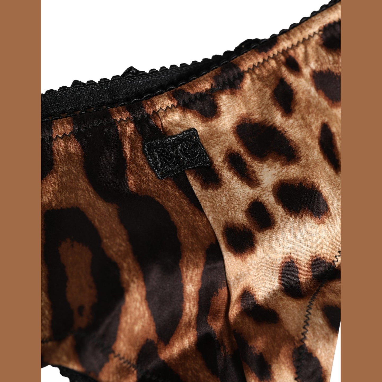 Dolce & Gabbana Black Brown Leopard Mid Waist Brief Panty Underwear