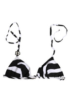 Dolce & Gabbana Black White Zebra Bikini Top Bottom Swimwear - Eljoys Fashion 