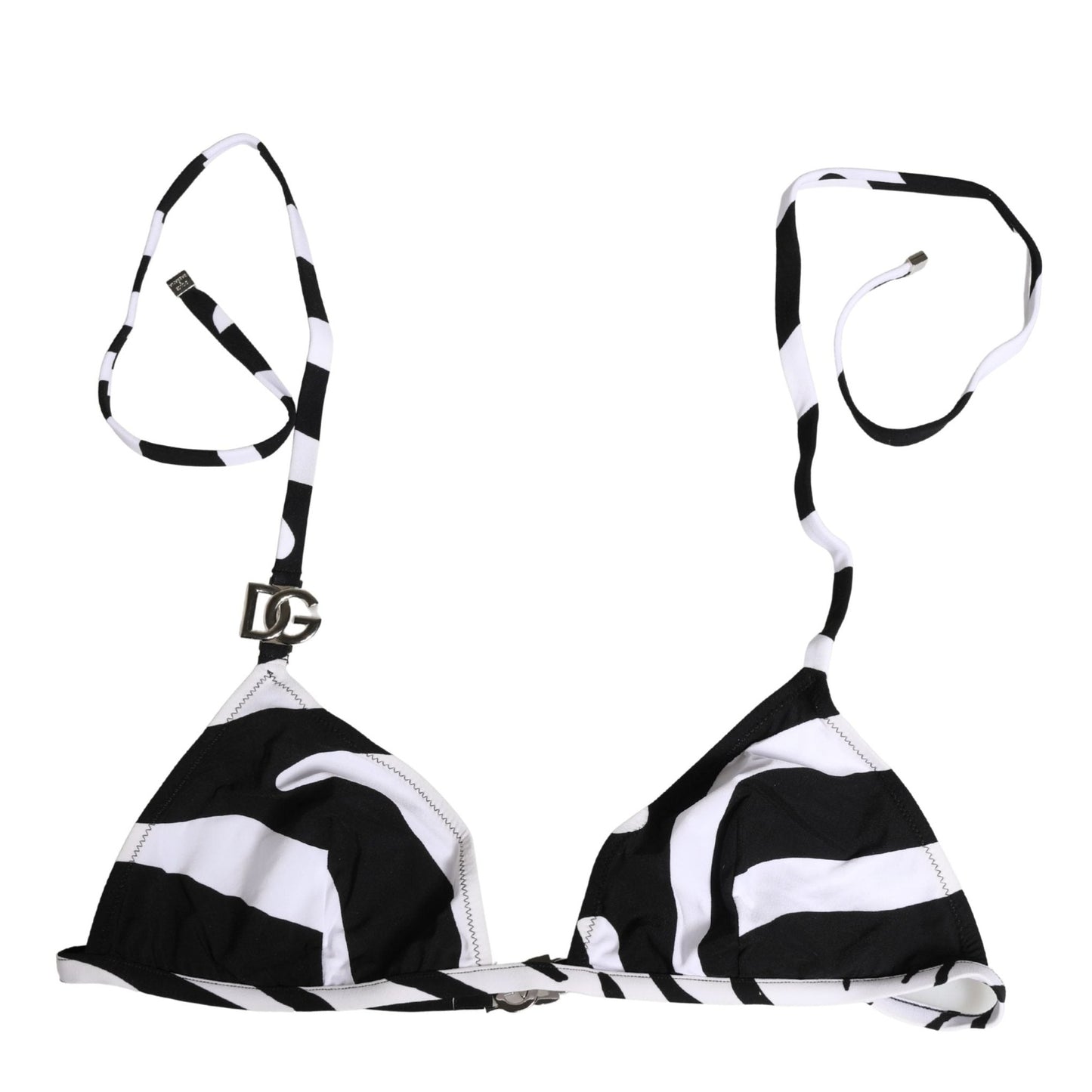 Dolce & Gabbana Black White Zebra Bikini Top Bottom Swimwear Dolce & Gabbana