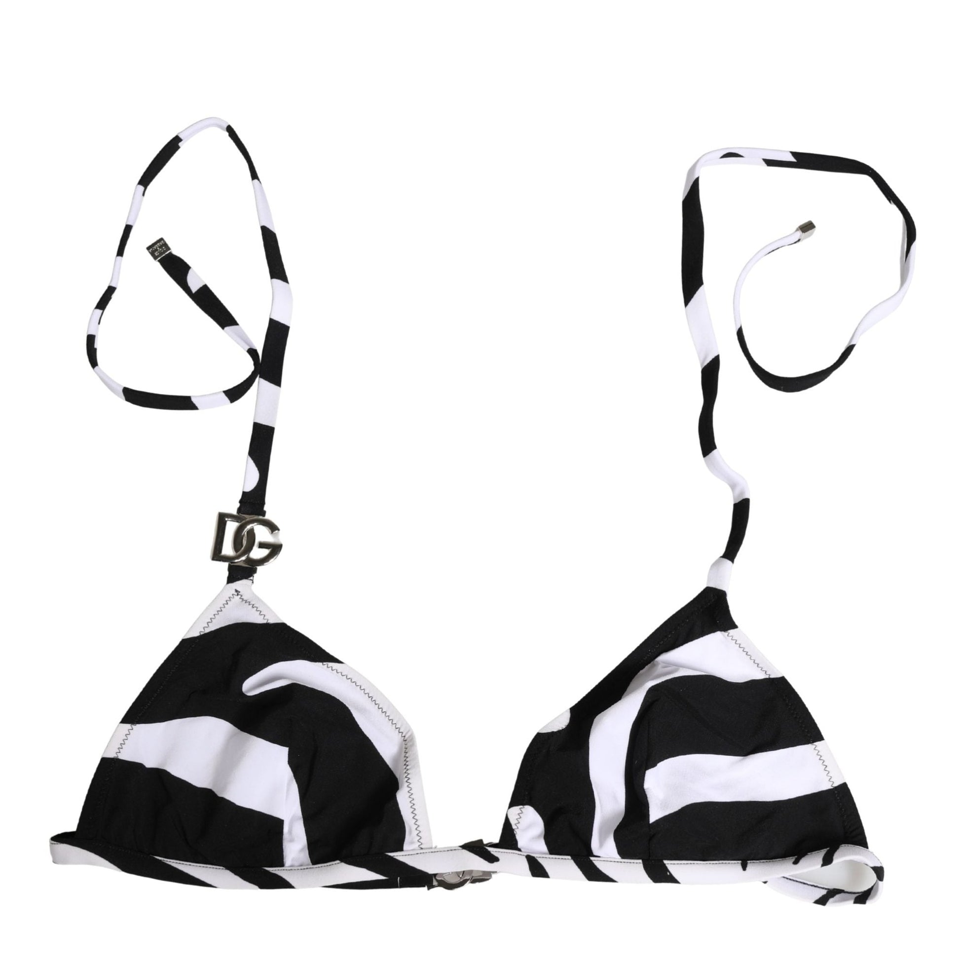 Dolce & Gabbana Black White Zebra Bikini Top Bottom Swimwear Dolce & Gabbana