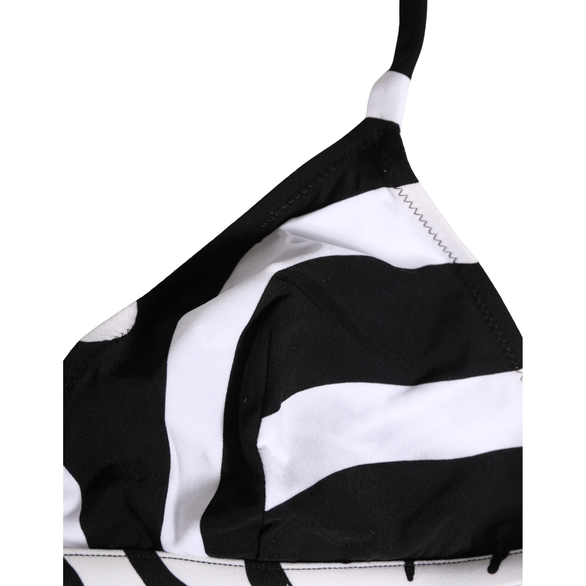 Dolce & Gabbana Black White Zebra Bikini Top Bottom Swimwear Dolce & Gabbana