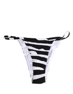 Dolce & Gabbana Black White Zebra Bikini Top Bottom Swimwear - Eljoys Fashion 