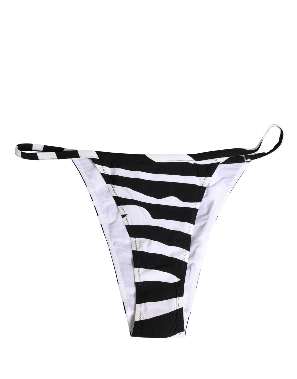 Dolce & Gabbana Black White Zebra Bikini Top Bottom Swimwear - Eljoys Fashion 