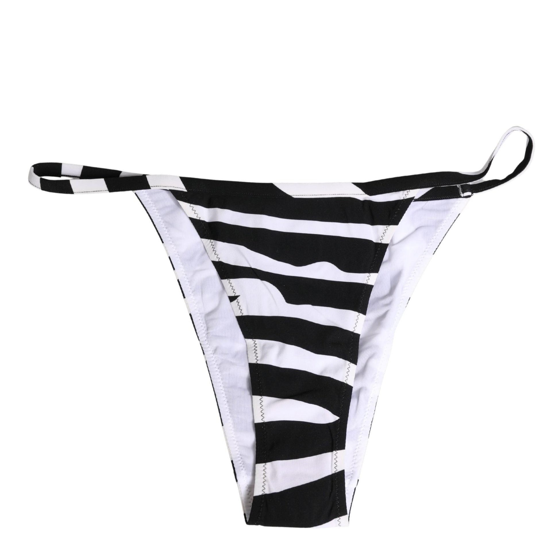 Dolce & Gabbana Black White Zebra Bikini Top Bottom Swimwear Dolce & Gabbana