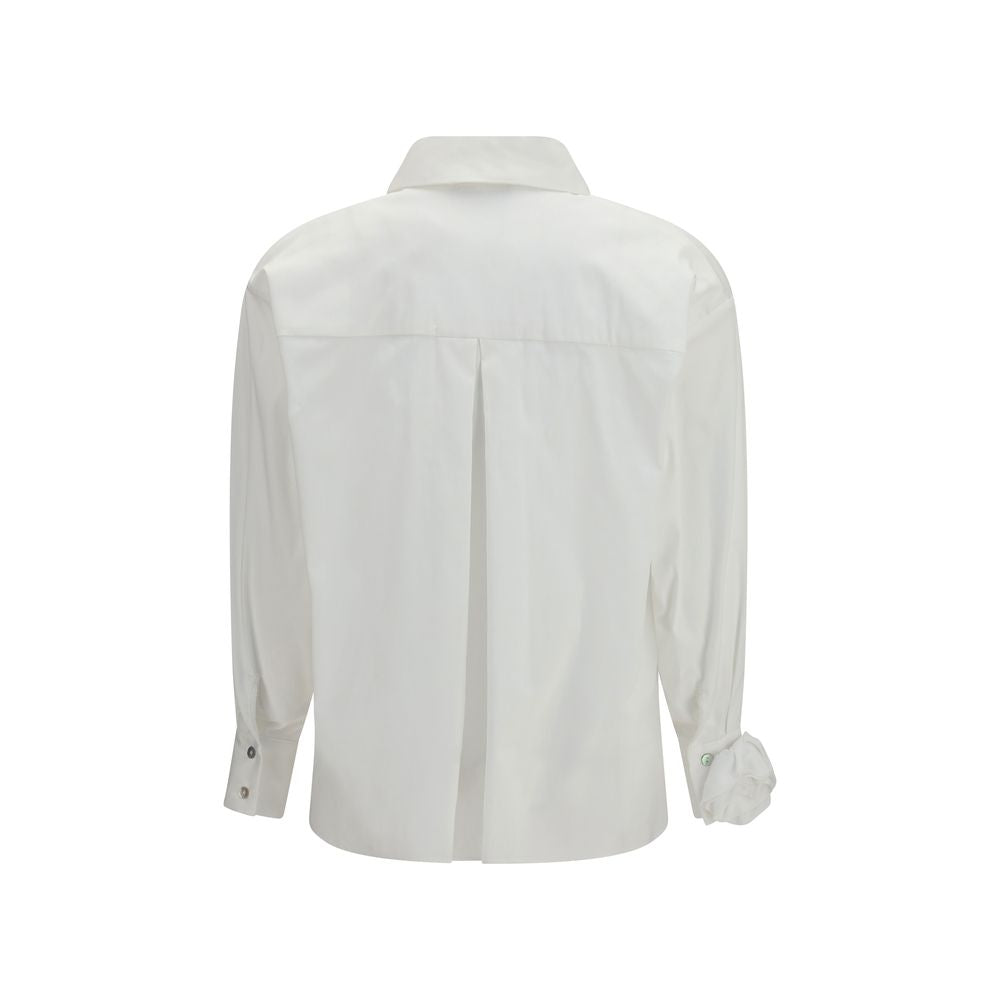 Ella White Cotton Pattern Shirt Ella