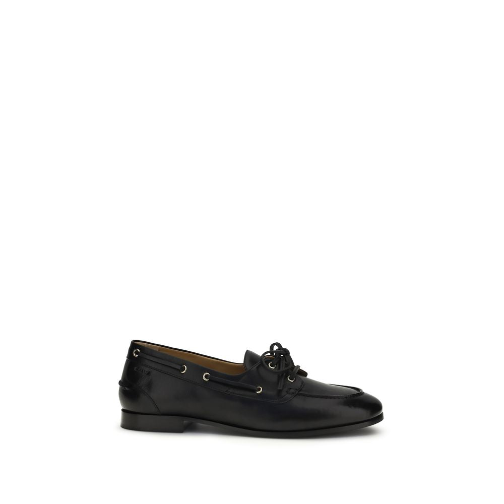 Bally Black Buffalo Leather Slip-On Loafers Bally
