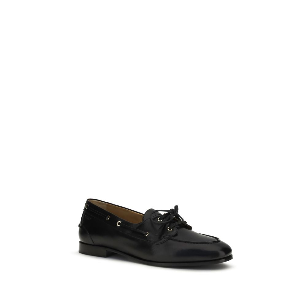 Bally Black Buffalo Leather Slip-On Loafers Bally