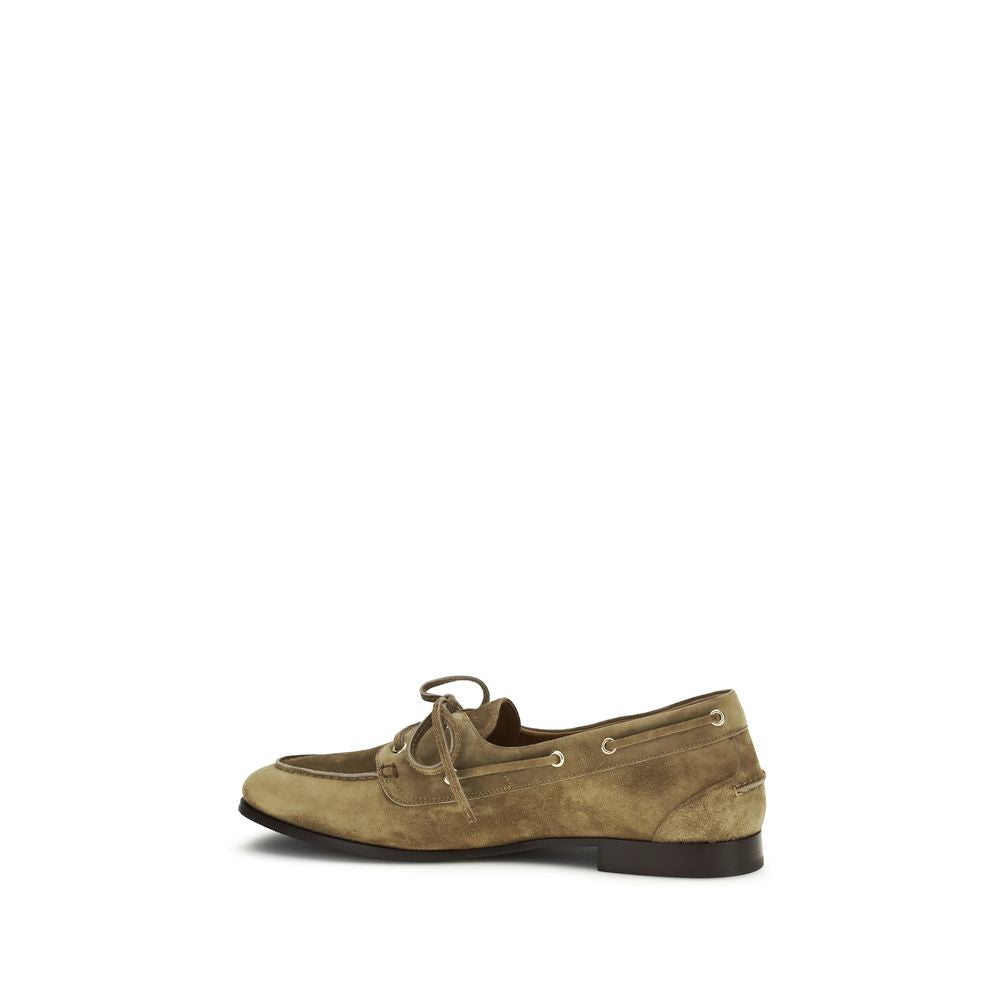 Bally Beige Buffalo Leather Slip-On Loafers Bally
