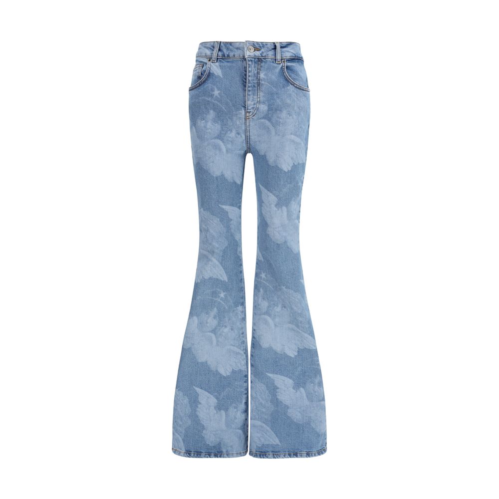 Fiorucci Blue Cotton Flared Jeans Fiorucci