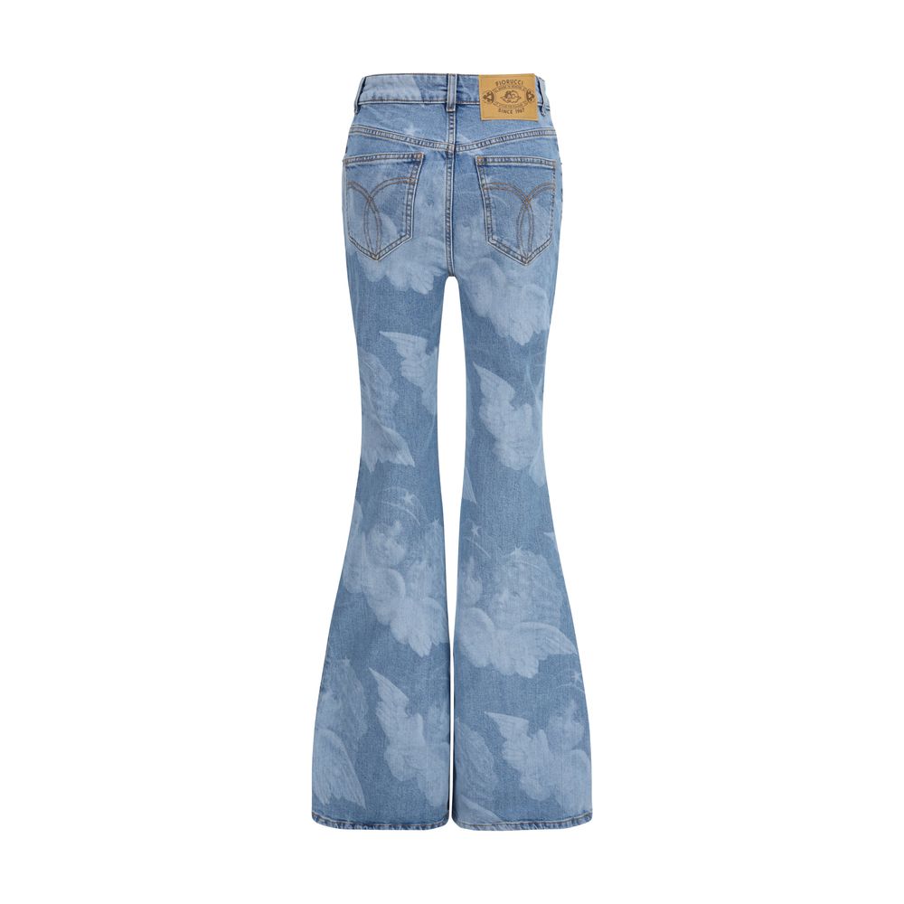 Fiorucci Blue Cotton Flared Jeans Fiorucci