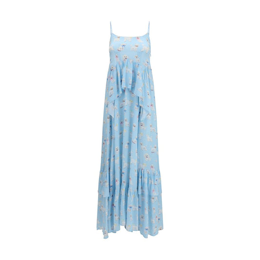 Fiorucci Blue Viscose Long Dress Fiorucci