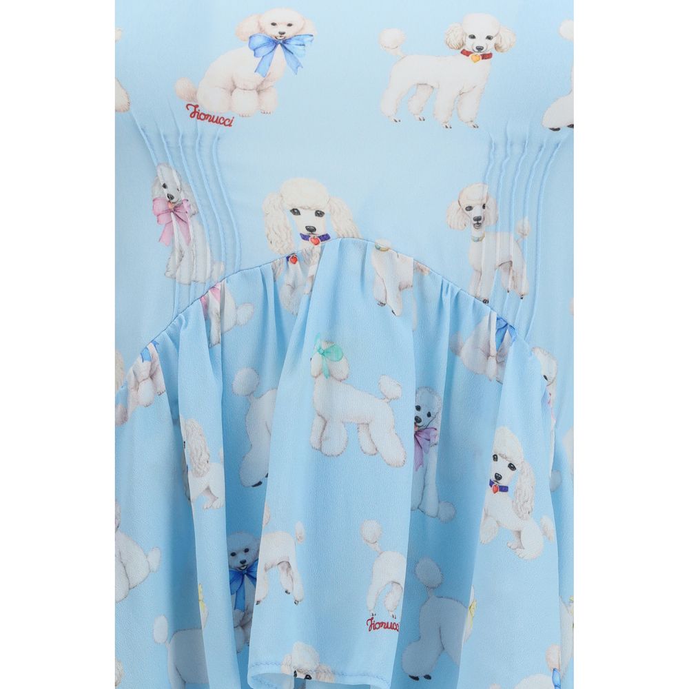 Fiorucci Blue Viscose Long Dress Fiorucci